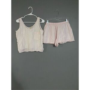 Victoria’s Secrets Vintage Gold Label Pink White Stripe Pajama Set Medium